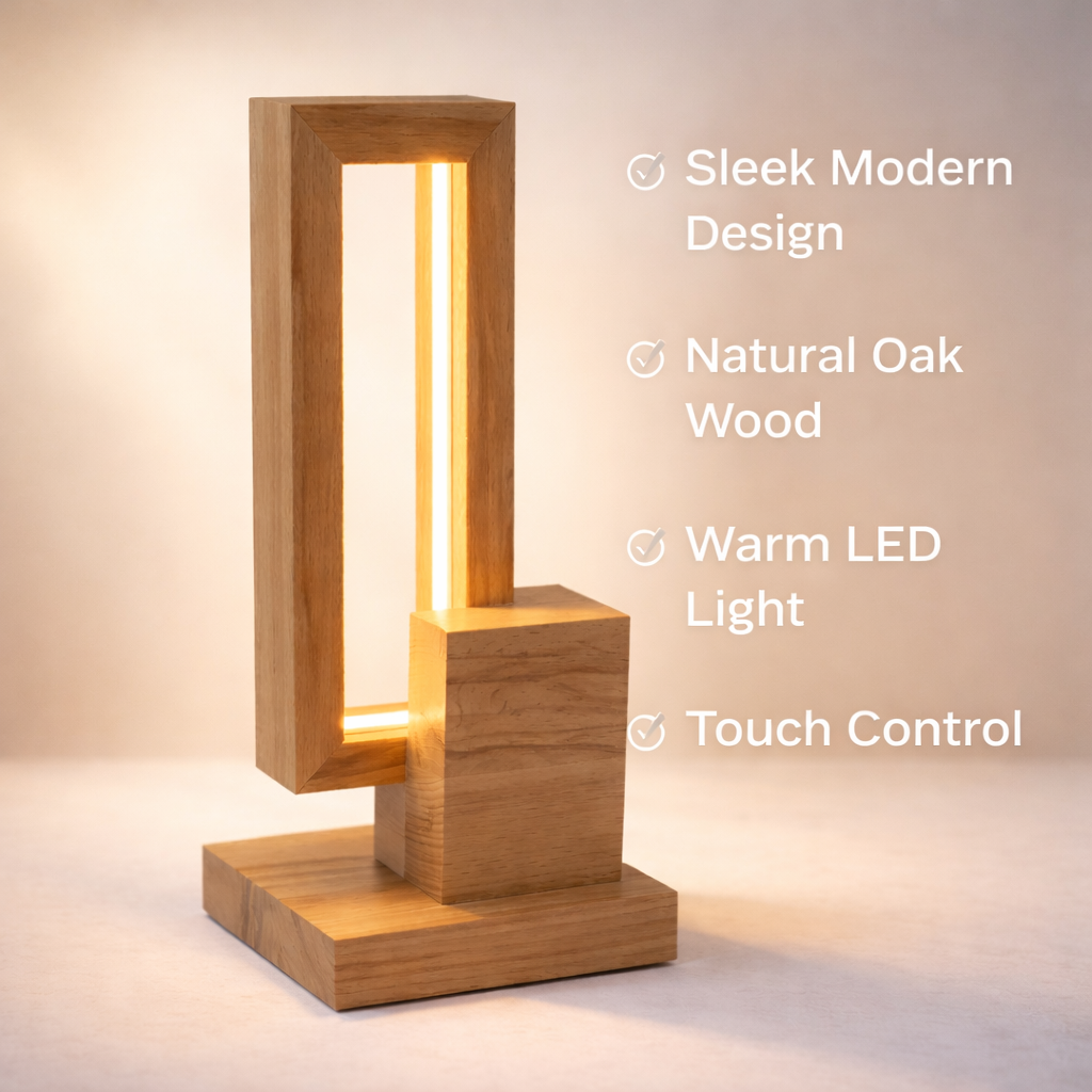Minimalist Wooden LED Table Lamp